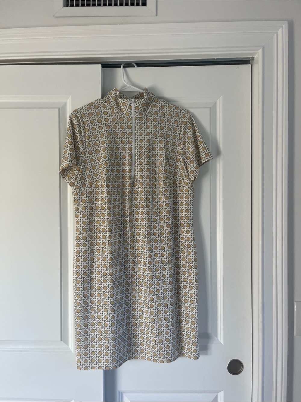 JUDE CONNALLY Short Sleeve A-Line Dress in Mustard & White